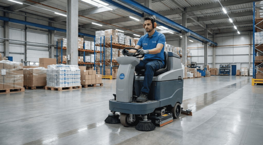 Limpieza técnica de garajes y naves industriales, fregado mecánico de suelos y eliminación de grasa en parkings de Alcorcón